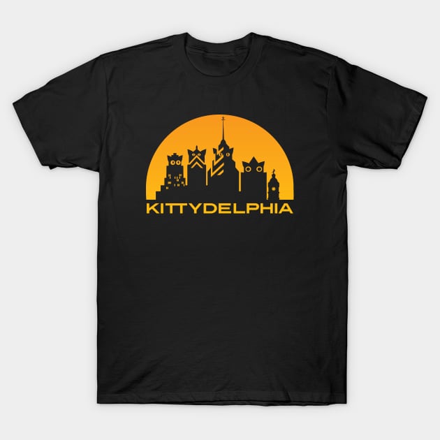 Kittydelphia logo - golden sunset T-Shirt by oliveandrye